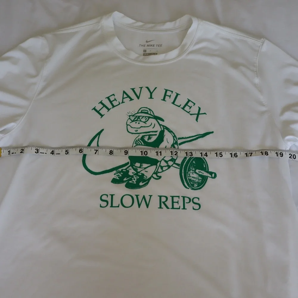 Nike Dri-Fit Heavy Flex Slow Reps Tee T-Shirt Mens Large White Short Sleeve Crew